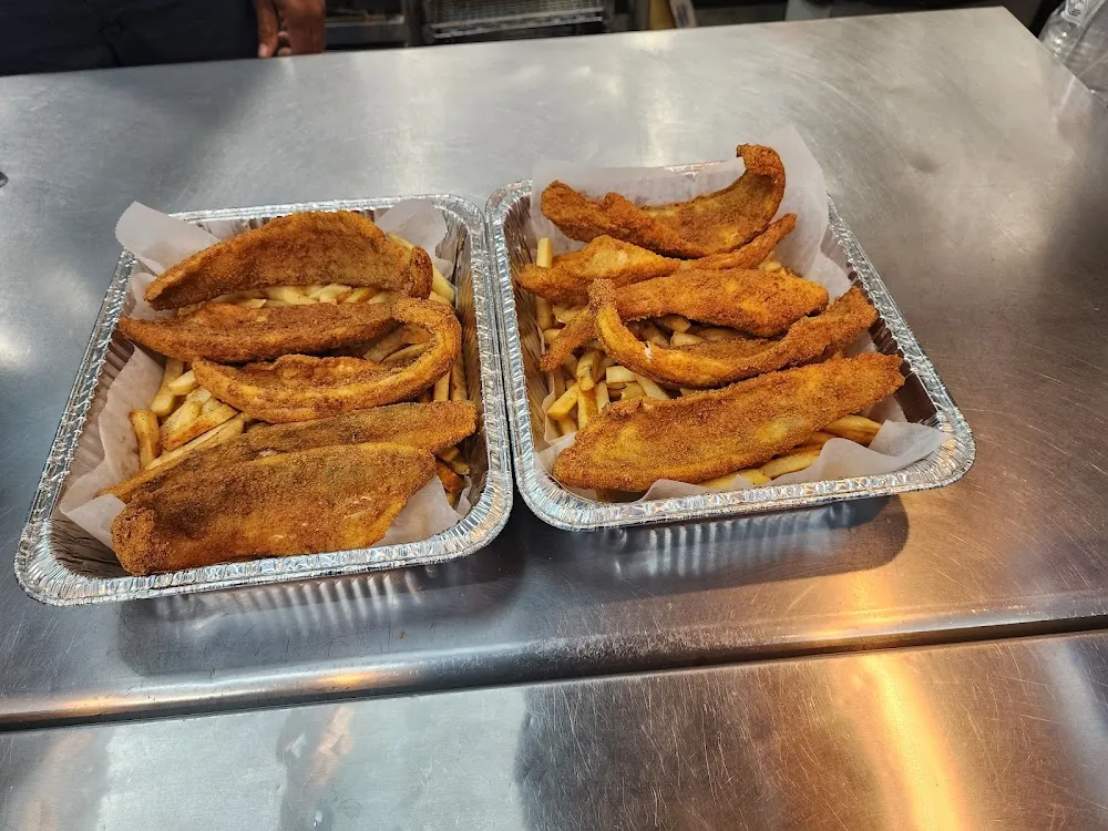Fresh Catfish Fillets with Fries